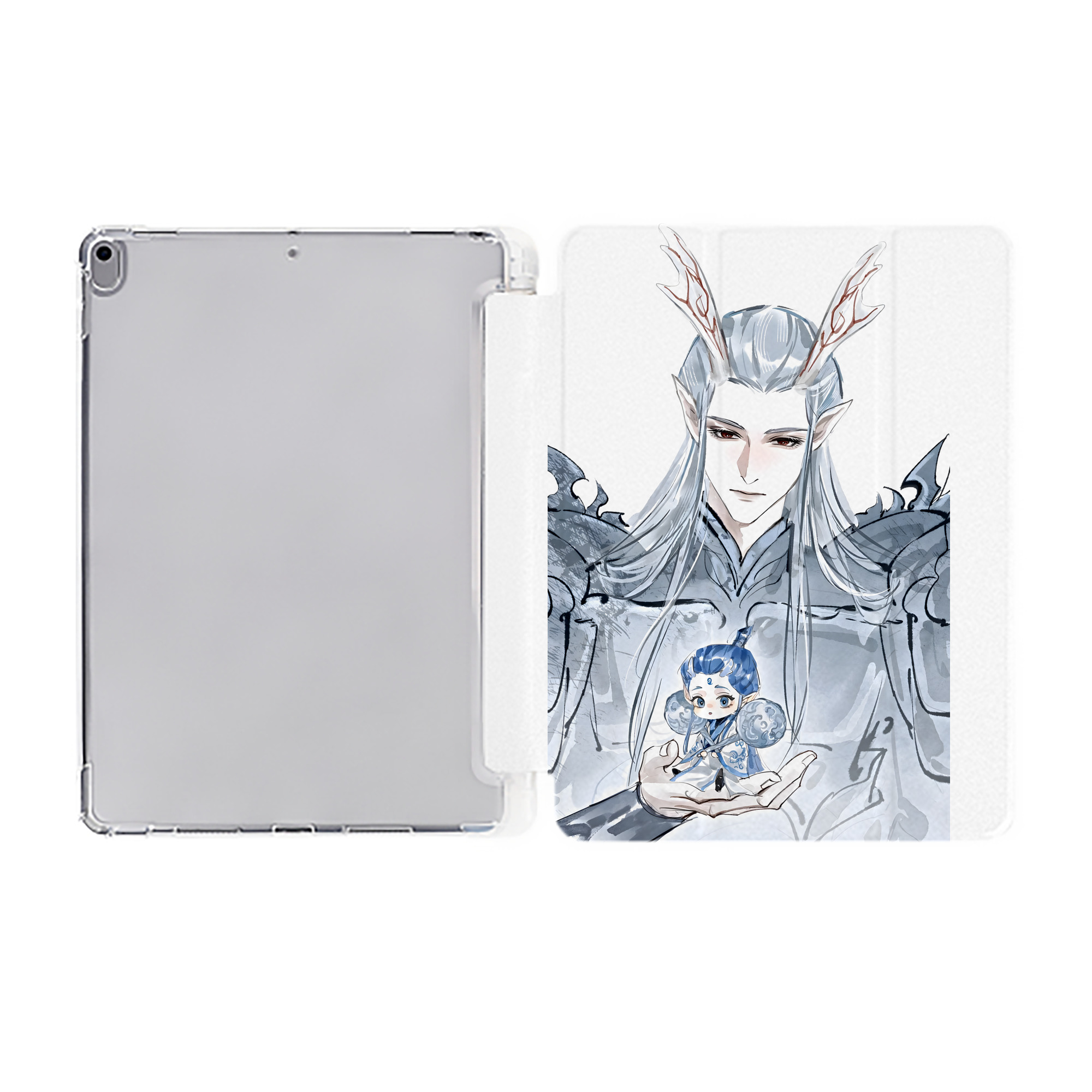 Ne Zha 2 ナタ 魔童の大暴れ IPad ケース ペン収納付き 三つ折りスタンド PUレザー×シリコン 対応機種9.5/10.5/10.9インチ